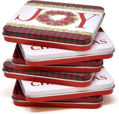 Weihnachtsgeschenk-Karte Tin Gift Box Storage Container mit Deckel-Geschenk-Verpackung