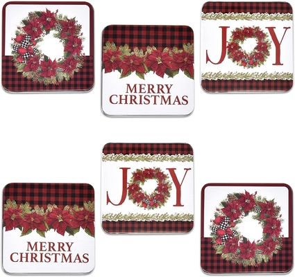 Weihnachtsgeschenk-Karte Tin Gift Box Storage Container mit Deckel-Geschenk-Verpackung