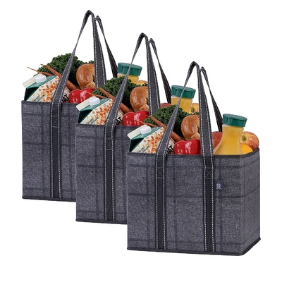 Faltbare wiederverwendbare Einkaufstüte Tote Shopping Bag Hard Bottoms