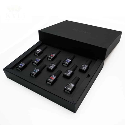 Luxusnagellack-Verpackenguckkastenbühne-Matt Black Handmade Custom Logo-Magnet-Schließungs-Kasten