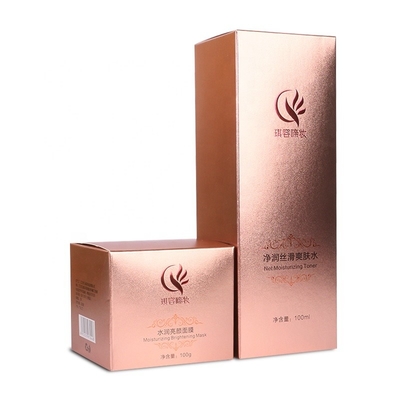 Flaschen-kosmetischer Luxuskasten Rose Gold Paper Packaging der Hautpflege-100ml