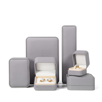 Kundenspezifische Logo Leather Jewelry Box Earring-Armband-Halskette Ring Box