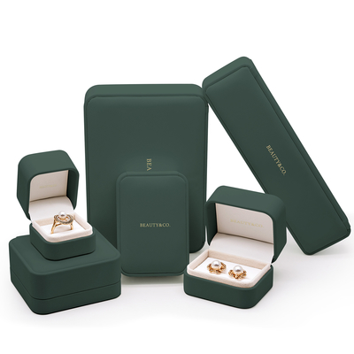 Kundenspezifische Logo Leather Jewelry Box Earring-Armband-Halskette Ring Box