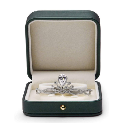 Herrliches blaues Ring Leather Gift Box Jewelry-StahlMagazin