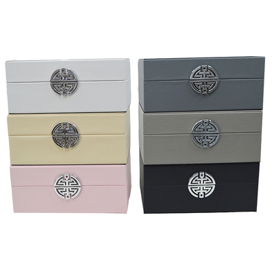 Schmuck-leistungsfähiges ledernes Geschenkbox-ledernes Magazin eingehängter Deckel Faux