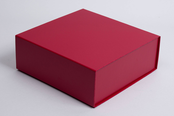 Scharlachrot magnetische Deckel-Geschenk-Leder-Geschenkbox, diebeschichtende Golduvfolie stempelt