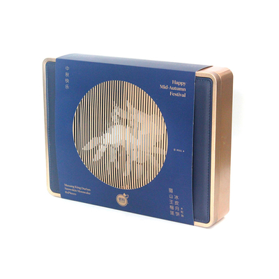 Ledernes Oberflächenmetalldosen-Luxusgeschenk-Verpackenkasten-Plätzchen-Nahrungmooncake