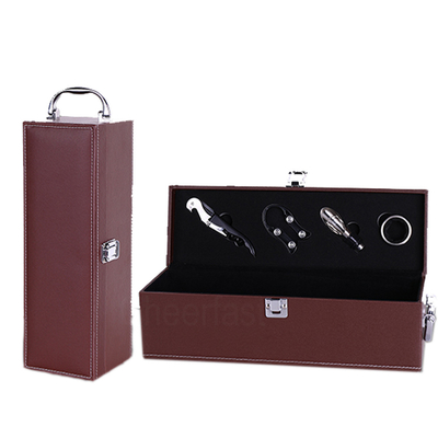 Wein-Kasten-Verpacken PUs ledernes Geschenkbox-0.25mm einzelnes