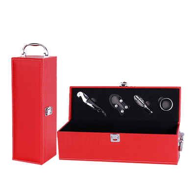 Wein-Kasten-Verpacken PUs ledernes Geschenkbox-0.25mm einzelnes