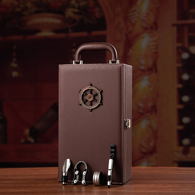 Wein-Geschenk-lederne Geschenkbox Luxus-Champagne Bottle Packaging