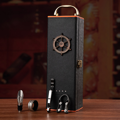 Wein-Geschenk-lederne Geschenkbox Luxus-Champagne Bottle Packaging