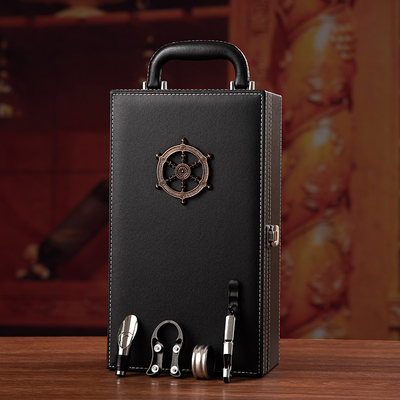 Wein-Geschenk-lederne Geschenkbox Luxus-Champagne Bottle Packaging