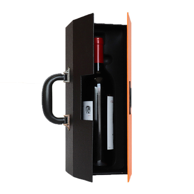 Logo Mothers Day Christmas Birthday der hohen Qualität kundenspezifische rechteckige einfache Wein-Flaschen-Geschenkbox PUs lederne