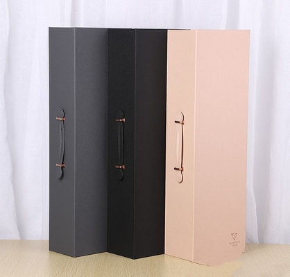 Tragbarer lederner Geschenkbox-Rotwein-Verpackenkasten-Valentinstag-rechteckiger Blumen-Kasten