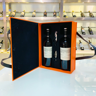 Kundenspezifischer lederner Koffer formte Luxusrotwein-Verpackungs-Geschenkbox mit Tragegriff