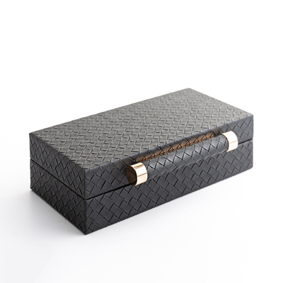 Eingangs-Wohnzimmer-Schwarz-ledernes Geschenkbox-Schmuckkästchen 35.2x27x11.5cm