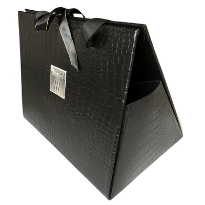 Kundenspezifischer Logo Leather Gift Box Gift schwärzen faltenden Kasten des Wein-2