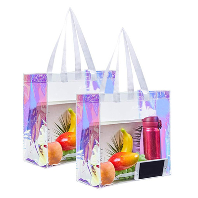 Frauen reisen Strand, den ganz eigenhändig geschriebe klare Totalisator PVC-Einkaufstasche transparentes imprägniern