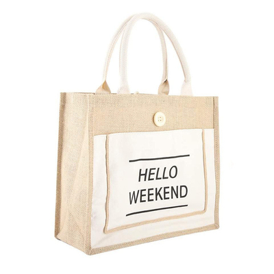 Strand-Leinwand-Tote Bag Eco Friendly Reusable-Jutefaser-Tasche kundengebundenes Logo