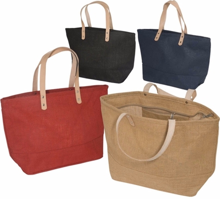 Haushalts-große Baumwollleinwand Tote Bag With Leather Handle