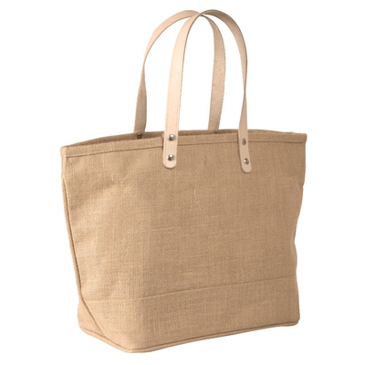 Haushalts-große Baumwollleinwand Tote Bag With Leather Handle