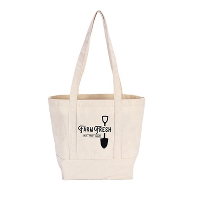 Tote Bags Pure Cotton Canvas-Tasche der Strand-Schulter-Frauen mit Drucklogo
