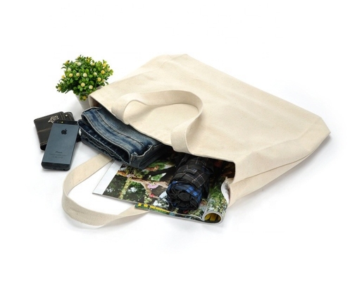 Wiederverwendbare leere Segeltuch-Tote Bag Women Foldable Cotton-Einkaufstaschen
