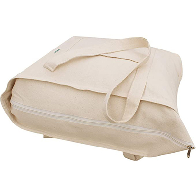 Druckreißverschluss-Segeltuch-Tote Bag With Pocket Custom-Logo