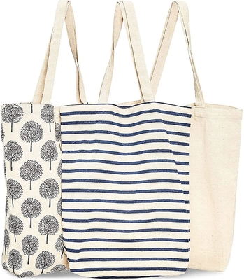 Baumwollsegeltuch-Stoff wiederverwendbarer Tote Bags für Lebensmittelhändler, Zoll des Einkaufen 15x16.5