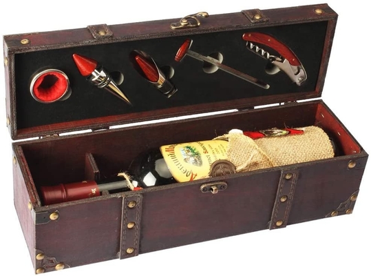 Erstklassiger Geschenk-hölzerner Wein-Kasten-einzelner Geschenk-Wein-Kasten für Geburtstags-Hochzeit