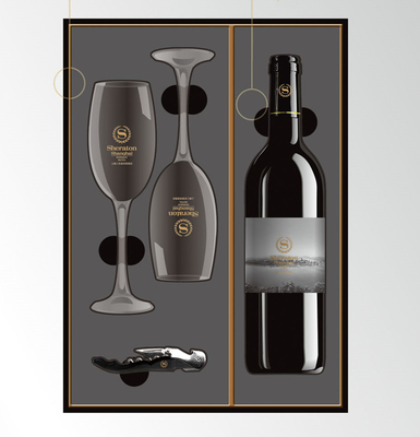 Hölzernes Grenzpapier, das Wein-Glas-Kasten MDF den hölzernen Luxus sich schart