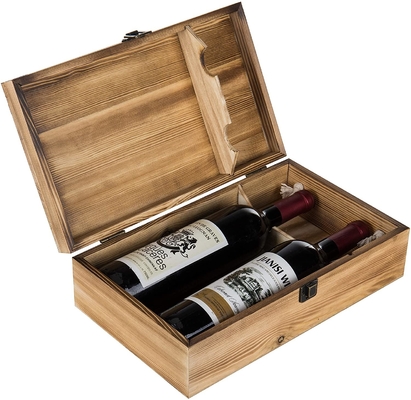 In Brand gesetzte doppelter Flaschen-hölzerner Wein-Kasten-Spitzengriff eingehängte Deckel-Fördermaschine
