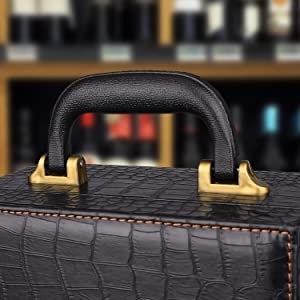 Handgemachter erstklassiger lederner Wein-Kasten mit Wein-zusätzlichem Wein-Fördermaschinen-Kasten
