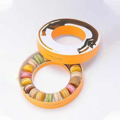 Luxuspapprunde Macaron-Geschenkbox mit Kunststoffschale