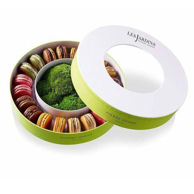 Luxuspapprunde Macaron-Geschenkbox mit Kunststoffschale