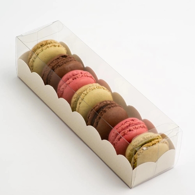 HAUSTIER multi Spezifikations-Schokoladen-Keks Macaron-Kuchen-Geschenkbox-Elfenbein-Brett