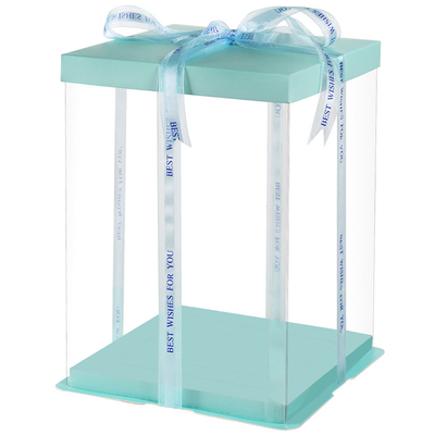 Kundenspezifisches Tortenschachtel-weißes klares Luxusquadrat-transparente Geburtstagsfeier-Geschenkbox