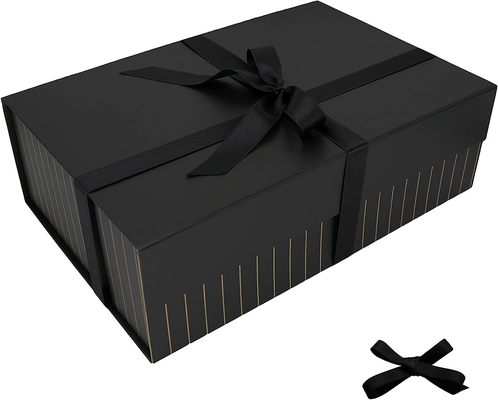 Guter Preis Langes Band-magnetische Geschenkbox-Pappe Matte Black Online