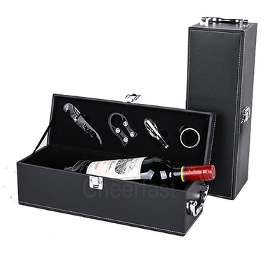 Guter Preis Wein-Kasten-Verpacken PUs ledernes Geschenkbox-0.25mm einzelnes Online