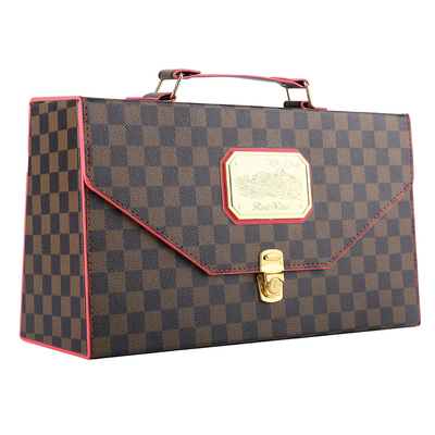 Guter Preis Einzelne Wein-Flaschen-PU-Leder-LuxusGeschenkbox-klassisches Rot Online