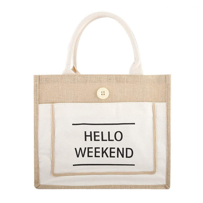 Guter Preis Strand-Leinwand-Tote Bag Eco Friendly Reusable-Jutefaser-Tasche kundengebundenes Logo Online