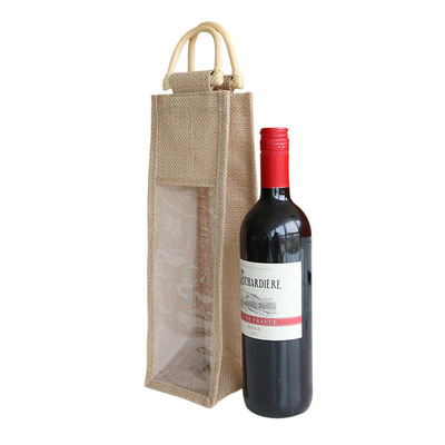 Guter Preis Man füllt Wein-Leinwand Tote Bag Recyclable Beer Festival mit PVC-Fenster ab Online