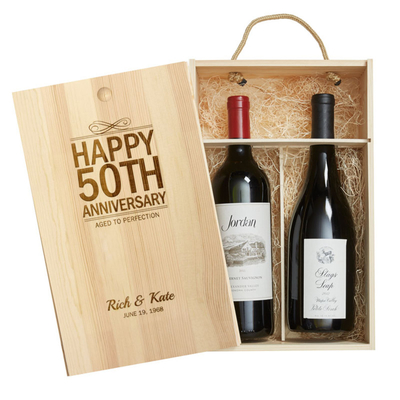 Guter Preis 2 Flaschen-hölzerner Wein-Kasten mit Deckel-Kisten-Speichereinheits-Weihnachtsfessel-Geschenkbox Online